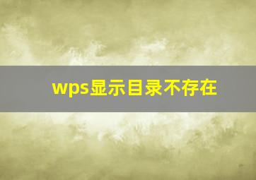 wps显示目录不存在