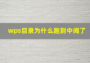 wps目录为什么跑到中间了