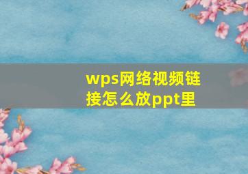 wps网络视频链接怎么放ppt里