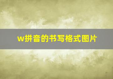 w拼音的书写格式图片