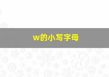 w的小写字母