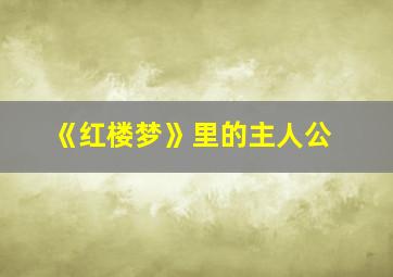 《红楼梦》里的主人公