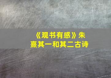 《观书有感》朱熹其一和其二古诗