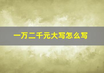 一万二千元大写怎么写