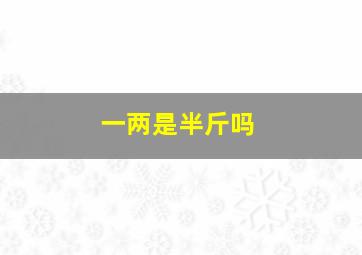 一两是半斤吗