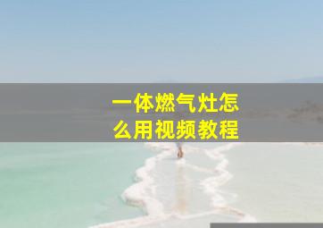 一体燃气灶怎么用视频教程