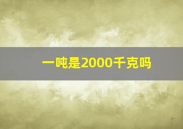 一吨是2000千克吗