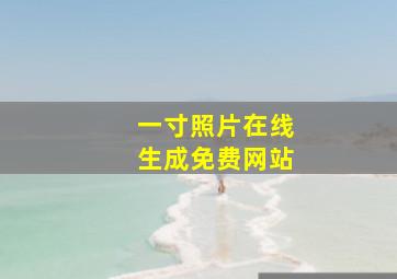 一寸照片在线生成免费网站