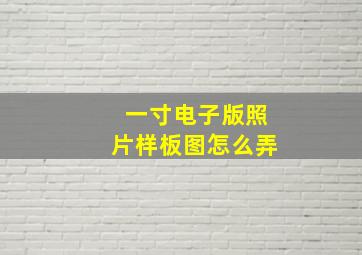 一寸电子版照片样板图怎么弄