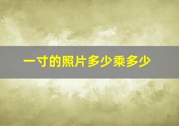 一寸的照片多少乘多少