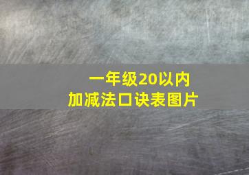 一年级20以内加减法口诀表图片