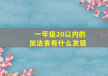 一年级20以内的加法表有什么发现