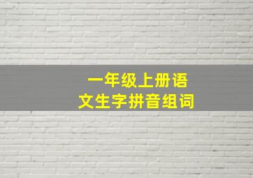 一年级上册语文生字拼音组词