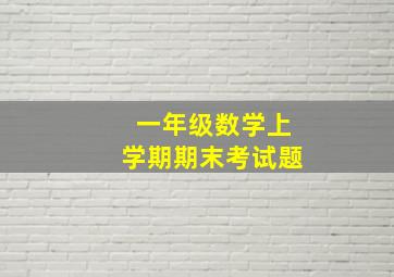 一年级数学上学期期末考试题