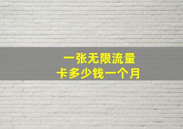 一张无限流量卡多少钱一个月