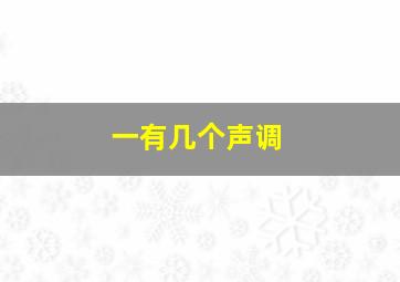 一有几个声调