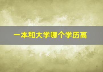 一本和大学哪个学历高