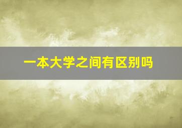 一本大学之间有区别吗