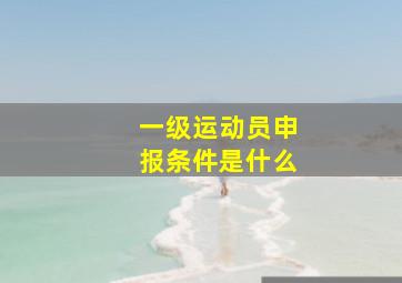 一级运动员申报条件是什么