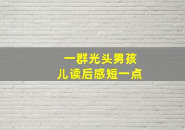 一群光头男孩儿读后感短一点