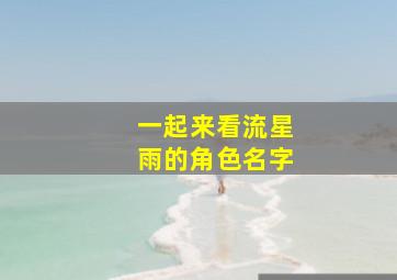 一起来看流星雨的角色名字