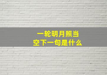 一轮明月照当空下一句是什么