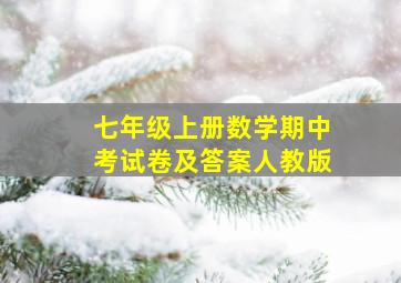 七年级上册数学期中考试卷及答案人教版