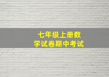 七年级上册数学试卷期中考试