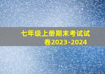 七年级上册期末考试试卷2023-2024