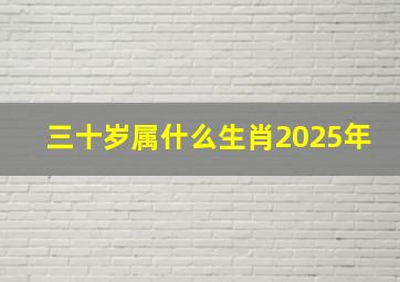 三十岁属什么生肖2025年