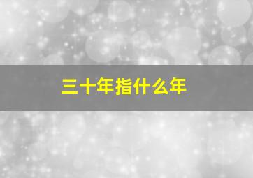 三十年指什么年