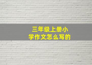 三年级上册小学作文怎么写的