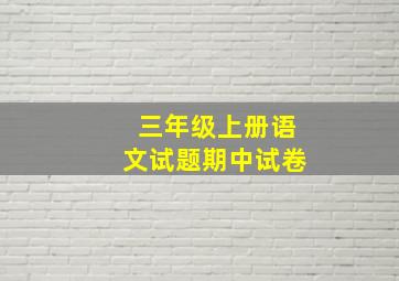 三年级上册语文试题期中试卷