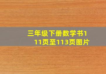 三年级下册数学书111页至113页图片