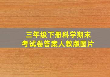 三年级下册科学期末考试卷答案人教版图片