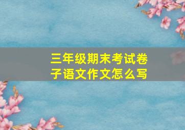 三年级期末考试卷子语文作文怎么写