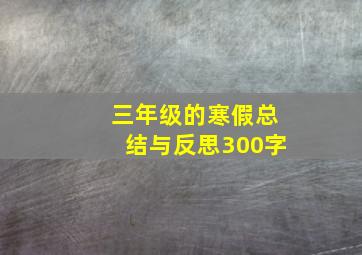 三年级的寒假总结与反思300字