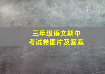 三年级语文期中考试卷图片及答案