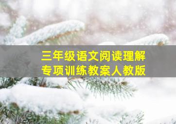 三年级语文阅读理解专项训练教案人教版