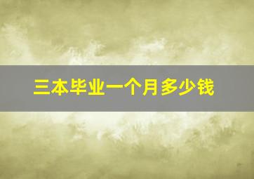 三本毕业一个月多少钱