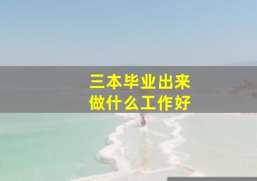 三本毕业出来做什么工作好