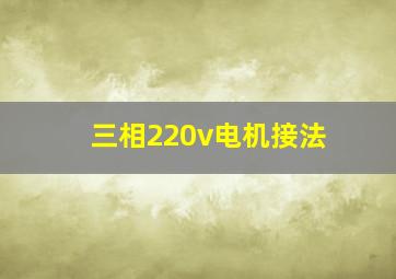 三相220v电机接法