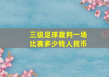 三级足球裁判一场比赛多少钱人民币