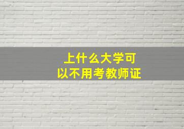 上什么大学可以不用考教师证