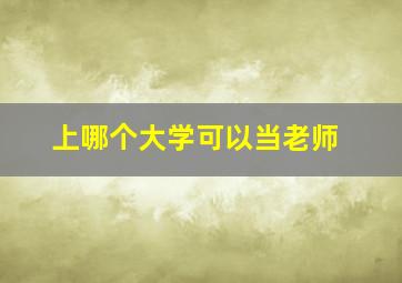 上哪个大学可以当老师