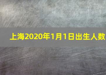 上海2020年1月1日出生人数