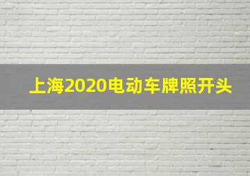 上海2020电动车牌照开头