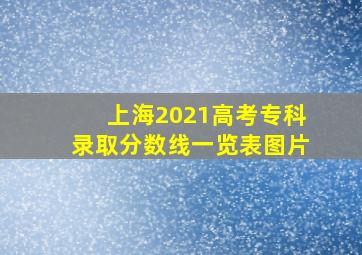 上海2021高考专科录取分数线一览表图片