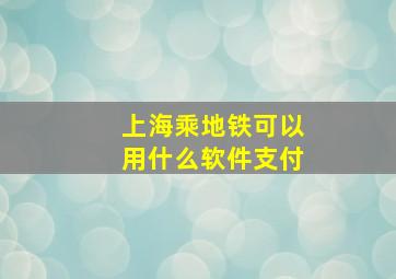 上海乘地铁可以用什么软件支付