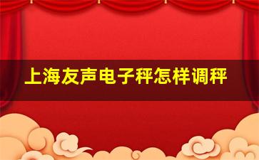 上海友声电子秤怎样调秤